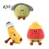 Cute Cartoon Pet Playthings Plush Fruit Dog Toy with Bell, Squeaky Interactive Chew Toy, Funny Anthropomorphic Toys Soft Stuffed for Small to