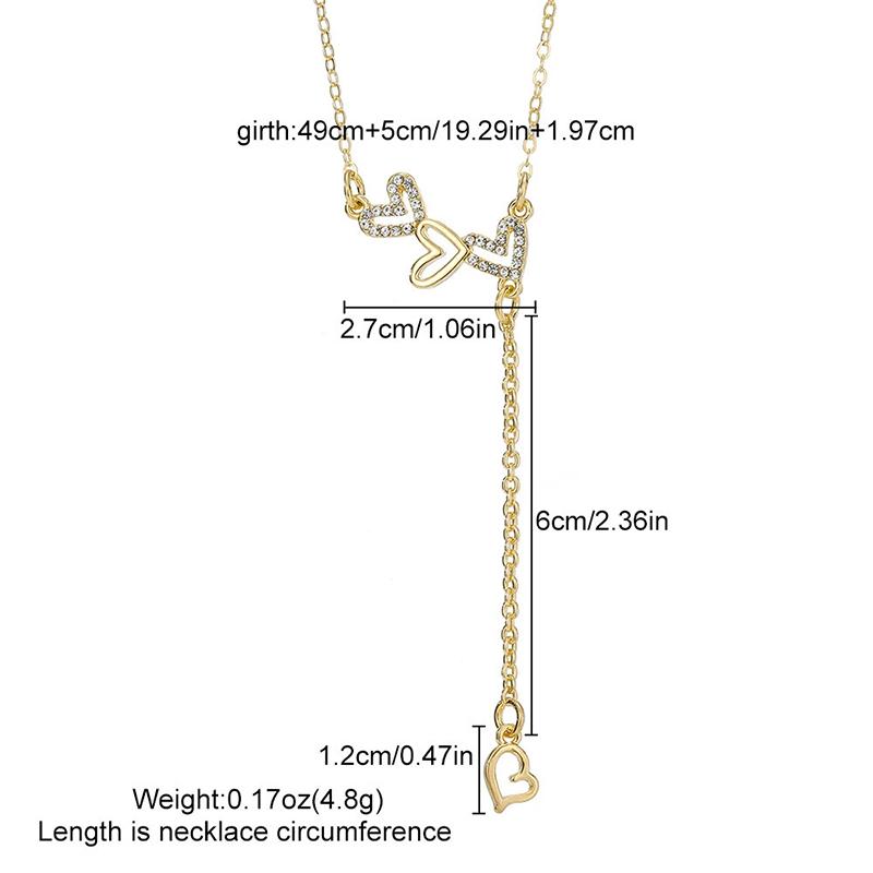 Minimalist Zircon Heart-Shaped Pendant Necklace for Women Thin Chain Hollow Love Personalized Fashionable Women's Necklace