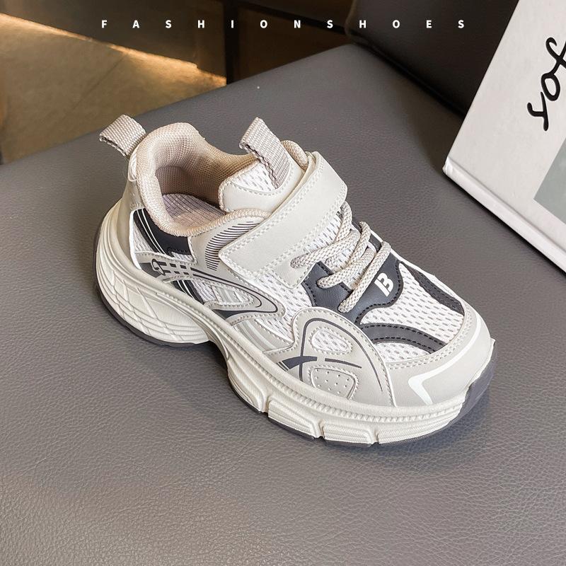 2025 осень детская обувь мужская обувь для детей среднего и старшего возраста обувь для девочек тренд папины кроссовки кожаный верх кроссовки для бега