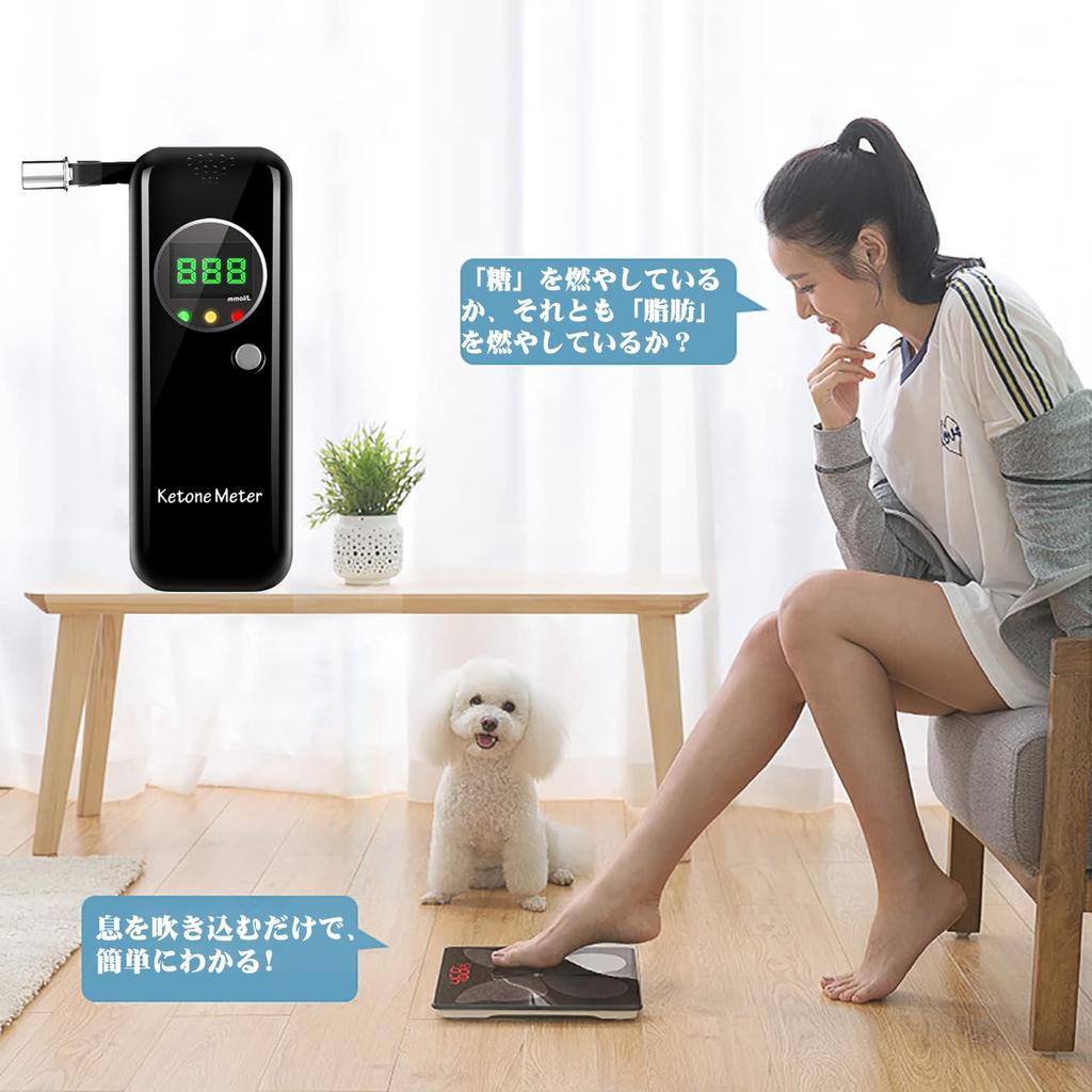 Ketone Breath Tester Ketosis Meter Ketone Body Checker Ketone Meter Breathing Type Mouthpiece Included "Carbohydrate Restriction" (mmol/L)