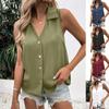 Summer New Solid Color V-neck Loose Sleeveless Vest Women's Shirt