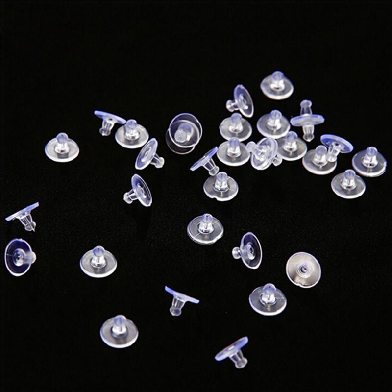 50Pcs Rubber Earring Backing Sleeve Bracket Stopper Soft Nut Silicone
