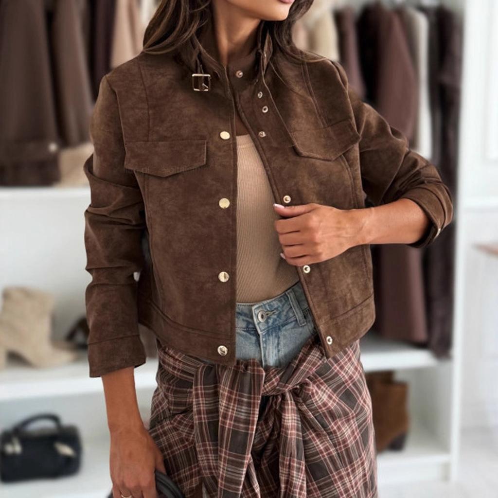 Женская мода однотонные топы куртка с длинным рукавом на молнии пальто