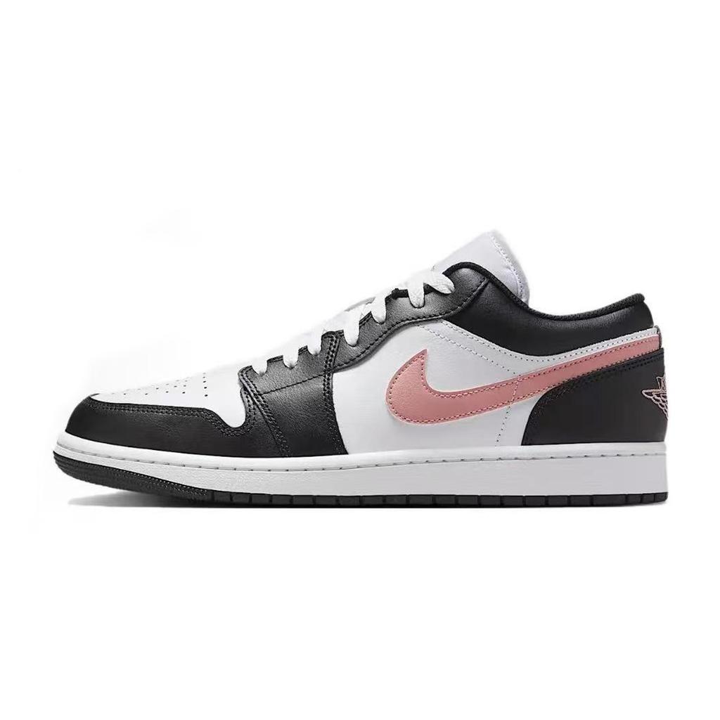 Jordan Air Jordan 1 Устойчивые к истиранию Низкие Скейтбордические кроссовки Унисекс Черный Розовый 553558-165(Team963-SBOX)