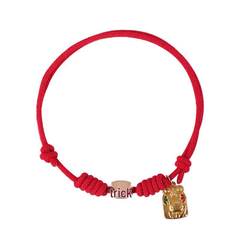 Ожерелье для питомца из красной веревки ручной работы: Привлекайте Богатство и Удачу для Кошек и Собак