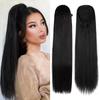 Synthetic Long Straight Ponytail Hair Extensions With Clip In Natural Hair Drawstring Ponytail For Women Daily Wear