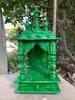 Handmade Green Wooden Temple with Drawer | Distressed Finish Pooja Mandir