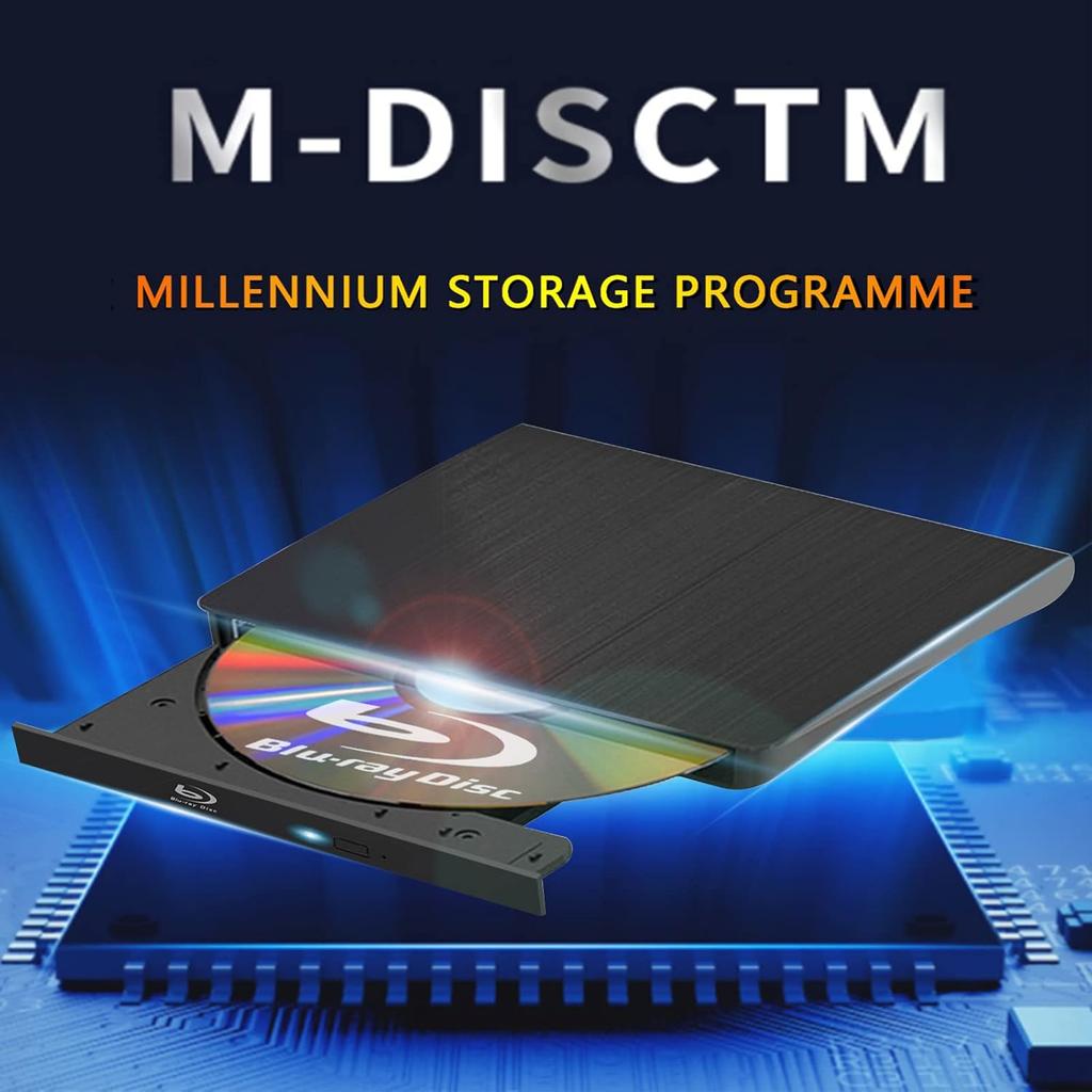 External Blu-ray Drive USB 3.0 Type-C Portable 3D BD-Combo Optical Drives DVD CD Player Burner Writer for PC Laptop Desktop