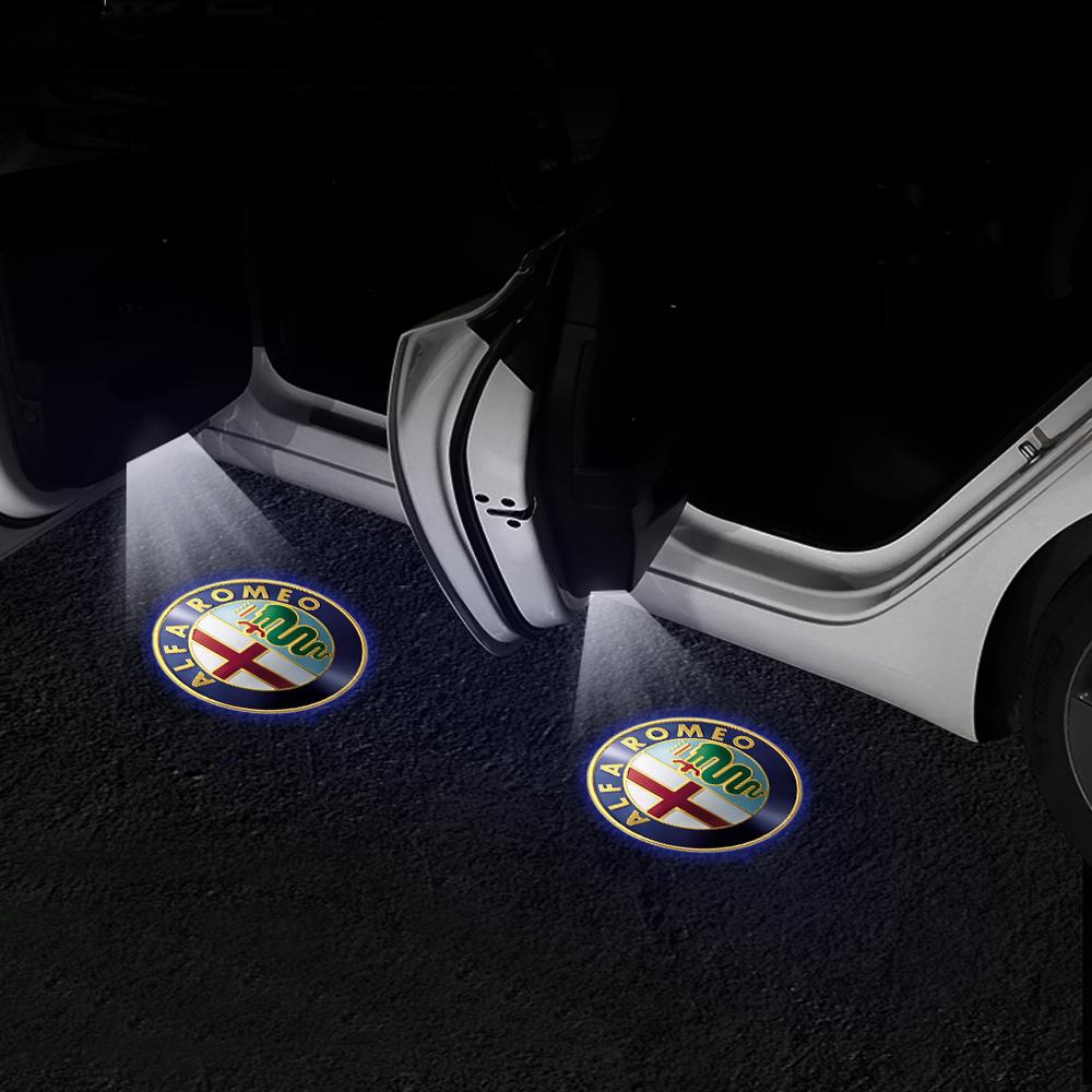2pcs/set HD LED Ghost Shadow Car Door Welcome Lights Auto Accessories For Alfa Romeo Stelvio 2017 Giulia 2017 Styling rty112