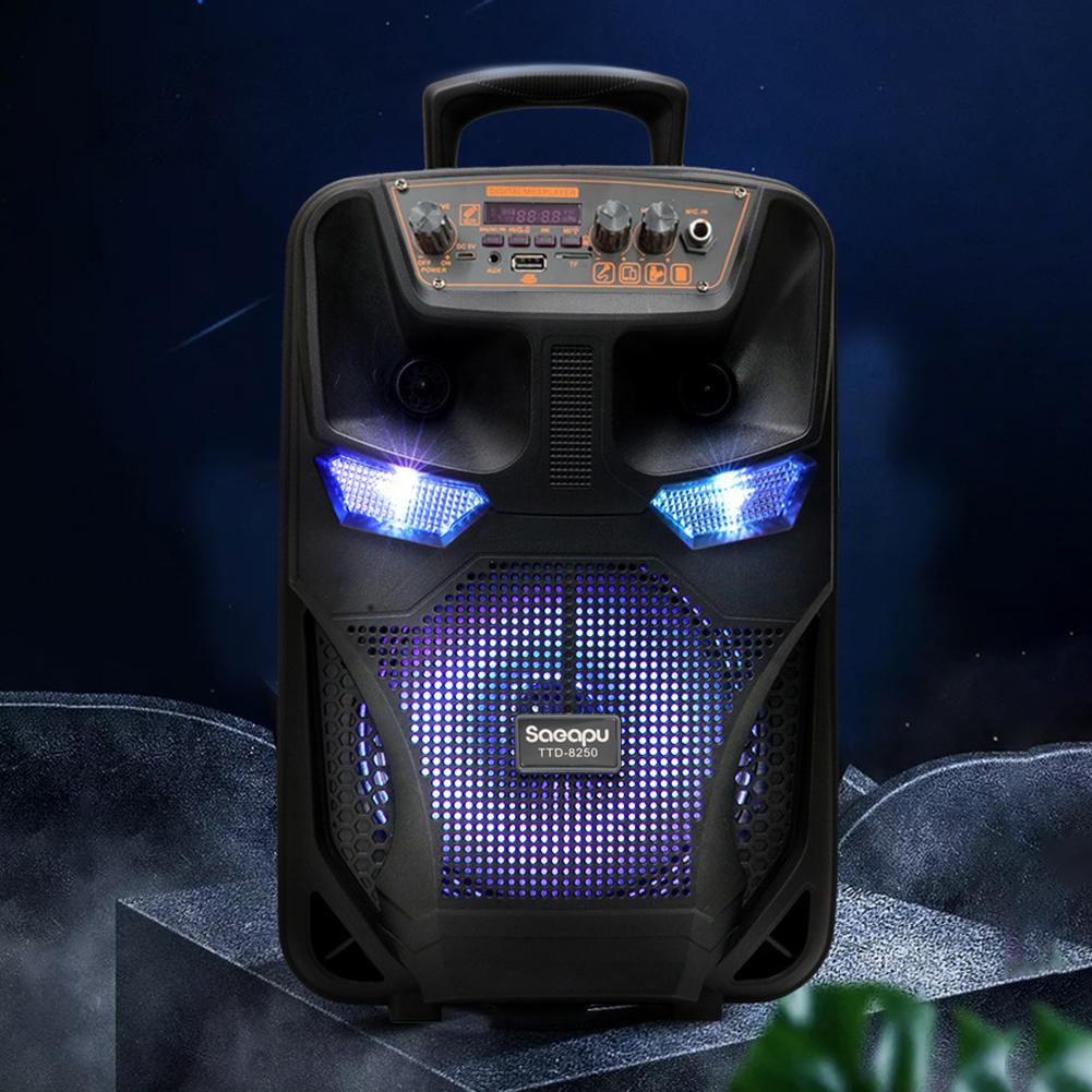 TTD-8250 Беспроводная портативная колонка Bluetooth 5.0 с микрофоном и пультом дистанционного управления, сабвуфер, стерео, громкая колонка, поддержка FM-радио