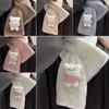 Cartoon Bear Cross Neckerchiefs Warm Fur Neck Collar Korean Plush Scarves  Women