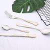 24Pcs Gold Flower Pattern Cutlery Set 18/10 Stainless Steel Tableware Set Knife Fork Tea Spoon Dinnerware Silverware Kitchen Flatware