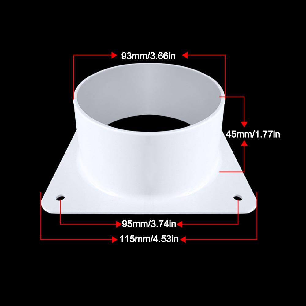 Plastic Vent Pipe Adapter Flange Connector Wall-mounted Ducting Tool Exhaust Pipe Joint Easy Installation