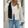 Autumn And Winter Temperament Commuter Loose Splicing Women's Knitted Cardigan Jacket Sweater