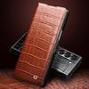 QIALINO For Samsung Galaxy Z Fold6 5G Case Crocodile Texture Genuine Cow Leather Flip Phone Cover