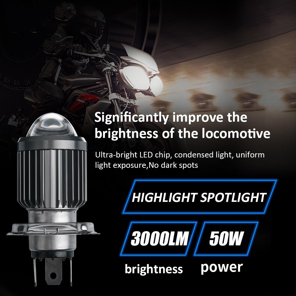 H4 H6 12V LED Motorcycle Headlight Bulb Moto Spotlights CSP Lens White Yellow High/Low Beam Lamp Scooter Accessories Fog Lights