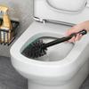 1Pc Toilet Brush and Holder Box Wall Fixed Toilet Brush Toilet Brush Head with Silicone Bristles Long Handle Toilet Brush