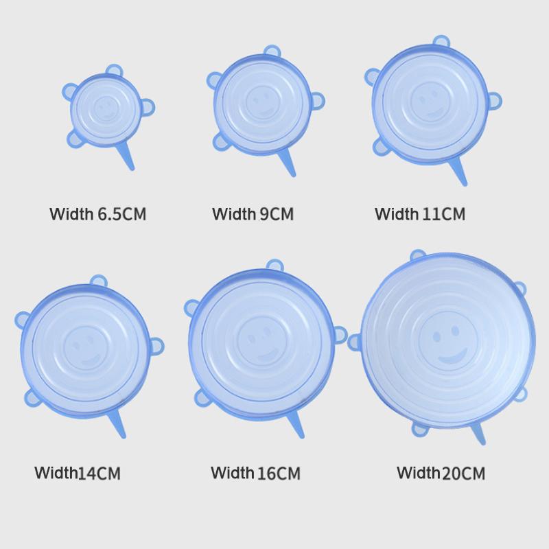 6/12 шт./лот силиконовые эластичные крышки универсальные конические кастрюли миски пищевая пленка герметичная крышка для кухонной посуды