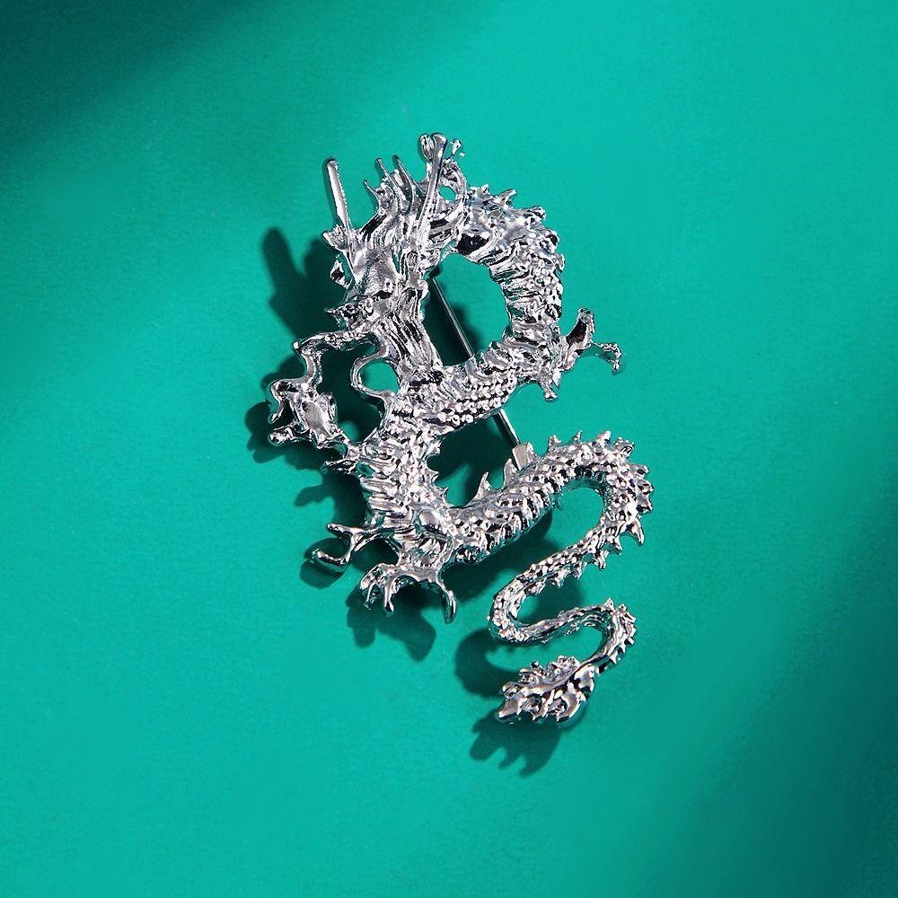 Style Zinc Zinc Alloy Legend Animal Lapel Pins Vintage Men Brooch Metal Dragon Badge Suit Coat Collar Pins