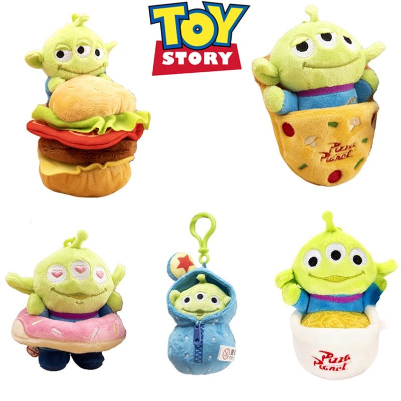 Disney Toy Story Alien Plush Doll Pendant Doughnut Hamburger Keychain Kid Gift