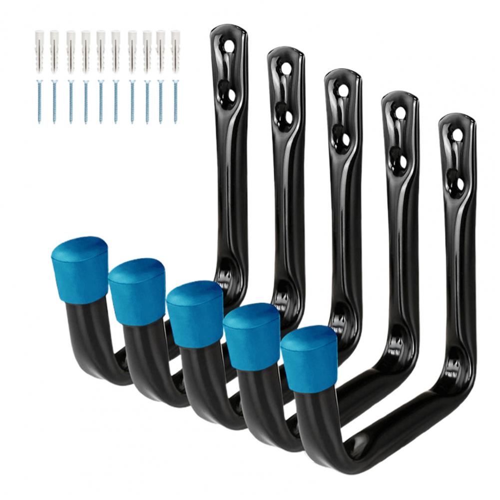5Pcs Garage Storage Hooks Heavy Duty Garage Storage Hooks Wall Mount Hooks Bike Hangers No Drilling Display Organizer