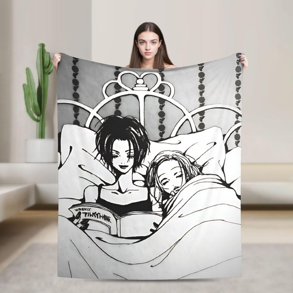 Nana Osaki Half Body Blankets Picnic Flannel Throw Blanket For Couch Bed Soft Customized Quality Bedspread Gift Idea