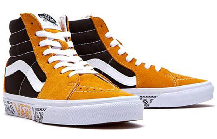 Men's Sneakers Vans Sk8 hi Black Yellow Splicing Unisex 'Sunflower Black'