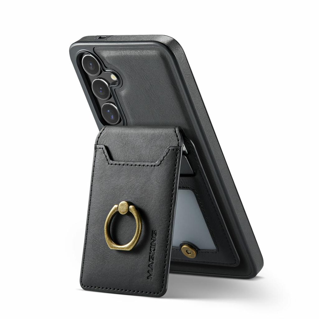 MAGKING K1 Series For Samsung Galaxy S25 FE Magnetic Case PC+TPU+PU Phone Cover with Card Holder