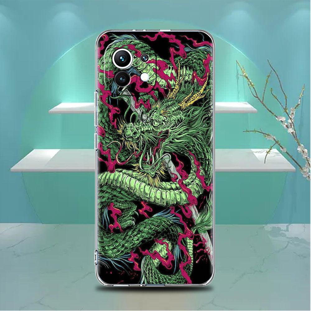 Прозрачный чехол для Xiaomi Mi Poco X3 NFC M3 Pro F3 F1 11 Lite 12 Note 10 11T 9T, прозрачный чехол для телефона с изображением дракона