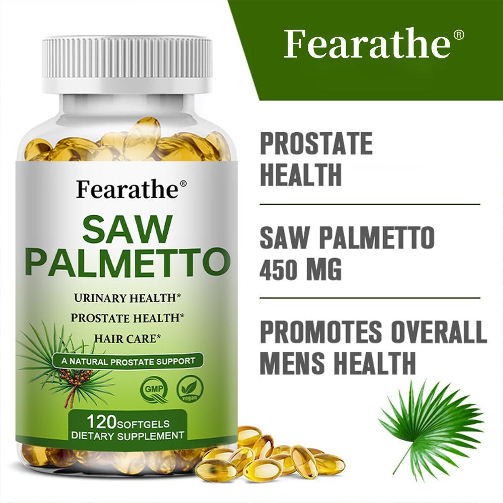 Saw palmetto promotes prostate and urinary system health, 120 capsules