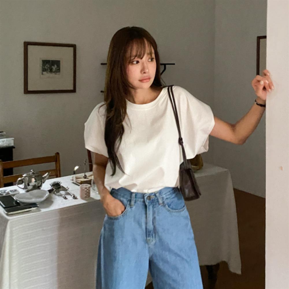 New Arrivals Open Run Women CoTTon Blend Span Dolman Sleeve Loose FiT T shirT