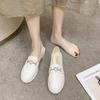Fashion Office Kawaii Shoes for Woman 2024 Women's Summer Footwear Cute White Low Heel Elegant Loafers High Quality Lastest Vacation Y2k