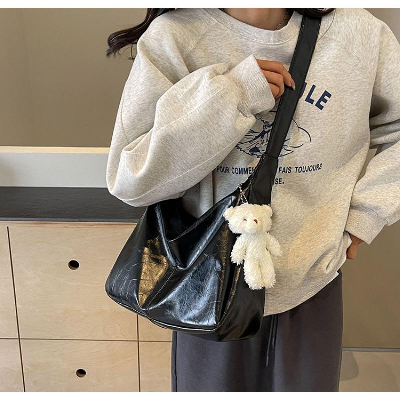 Низкопрофильный дизайн, мягкая кожа, большая вместительная сумка через плечо, новинка 2024 года, модная универсальная повседневная сумка на плечо для путешествий