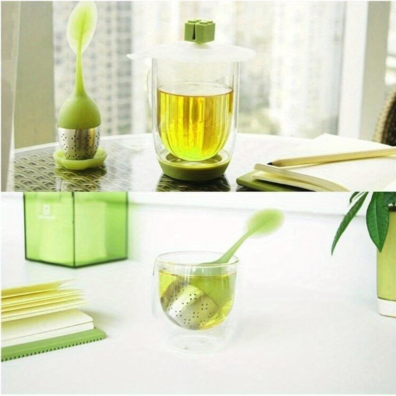 Silicone Tea Strainer Sweet Leaf Pattern Tea Filter Teapot for Loose Leaf Herbal Spice Filter Tools
