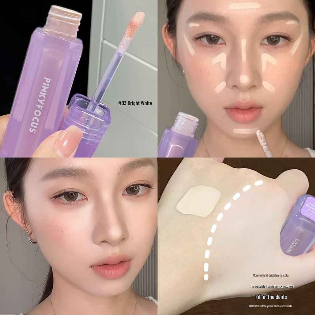 PINKYFOCUS Нежный полупрозрачный консилер: Осветляет носогубные складки, Маскирует поры, Тающая на коже формула