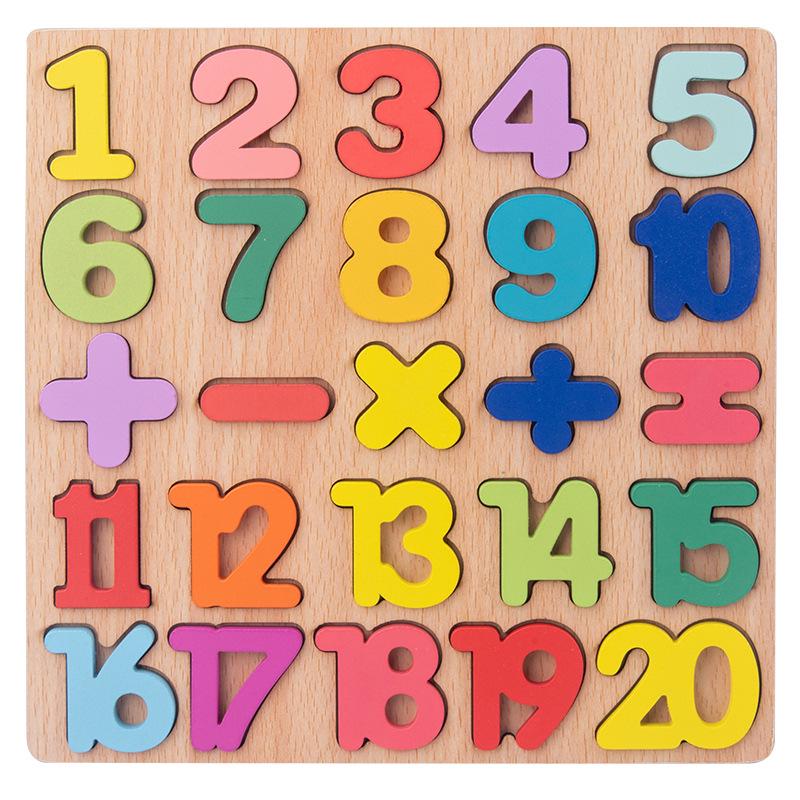 Children's 3D Number & Letter Puzzle Board - Educational Shape & Color Matching Toy