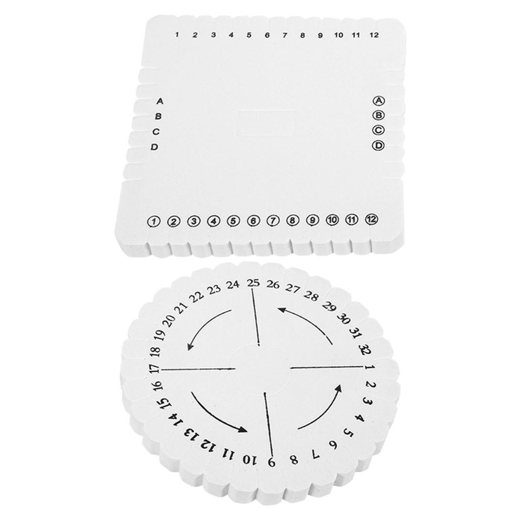 2Pcs Round Square Kumihimo Disc Macrame Braided Cord String Bracelet Handmade Weaving Disk