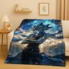 Yu-Gi-Oh MONSTER CARD Blue Eyes Dragon Cartoon Flannel Blanket,Soft Warm Plush Throw for Home Bedroom Bed Sofa Cover Office Gift