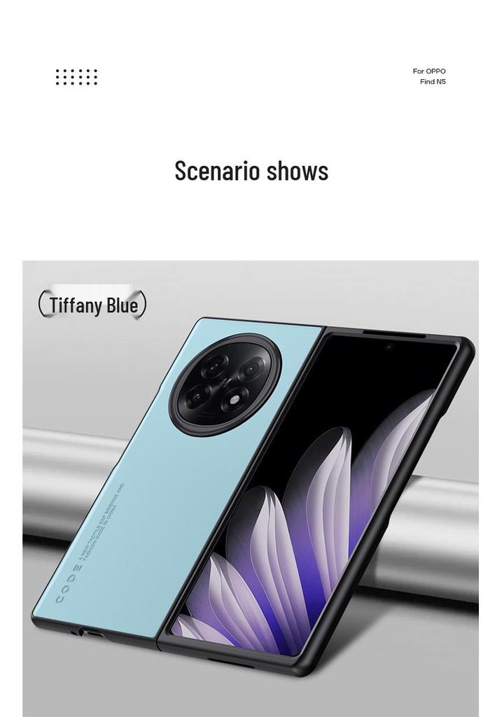 Чехол для складного телефона OPPO Find N6/N5 - Однотонный с текстурой кожи, Защитный чехол в стиле легкой роскоши для бизнеса