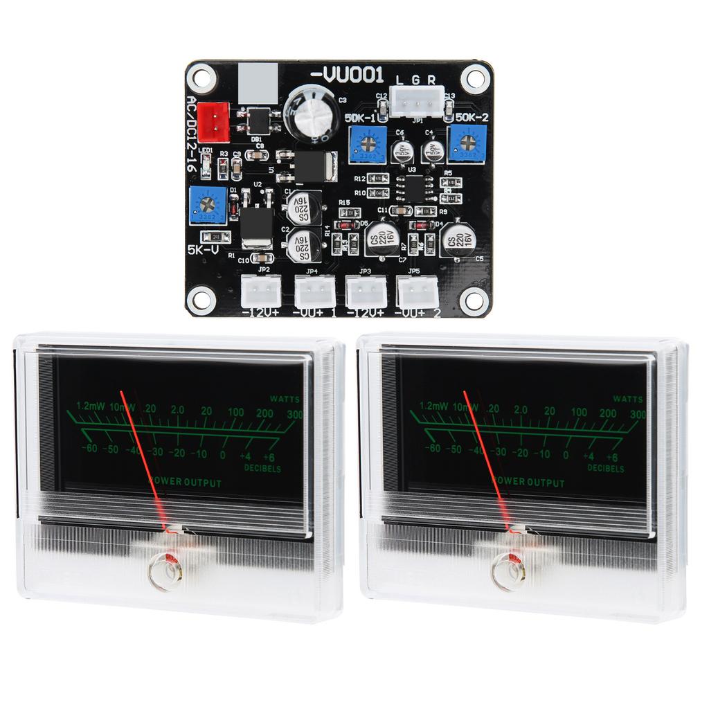 2Pcs TS DBP90B 2Q VU Meter with Driver Board Audio Level Accessory with Backlight