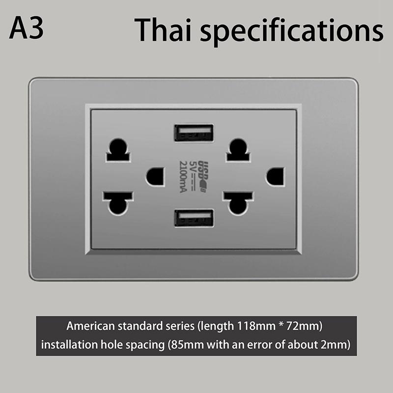 Новое 5 В 2,1 А USB Type-c Зарядное устройство Стандарт Таиланда 118 мм Бытовая Панель Тайский Универсальный Настенный Выключатель Серия Розеток