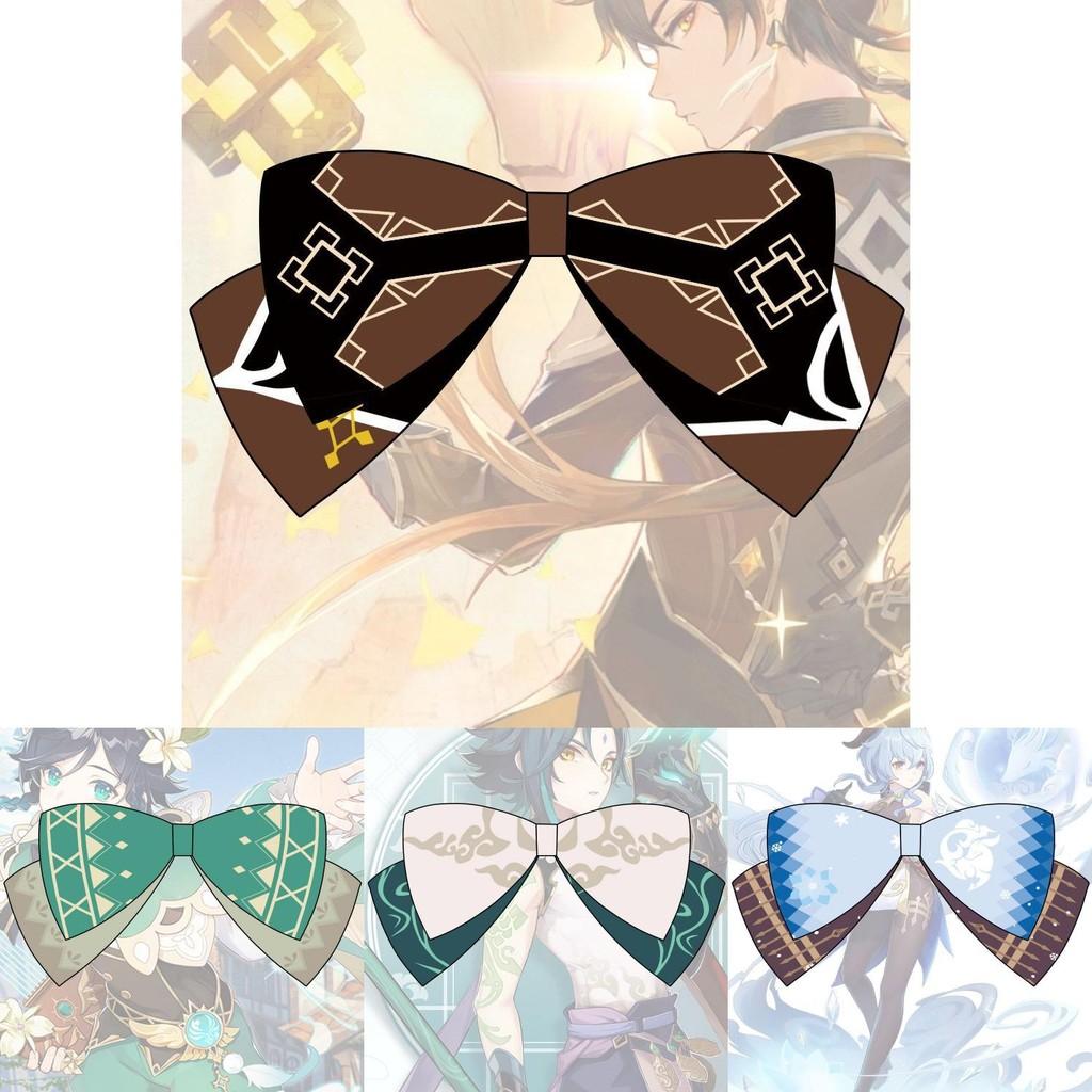 Аниме Genshin Impact Хутао Бант Заколка для волос Аксессуары для волос для девочек Реалистичный и нежный дизайн