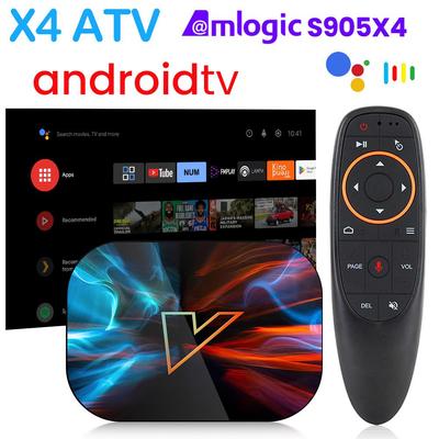 X4 ATV androidtv 11.0 Смарт ТВ-бокс Amlogic S905X4 Поддержка 4K 60fps AV1 Двухдиапазонный Wi-Fi ТВ-приставка