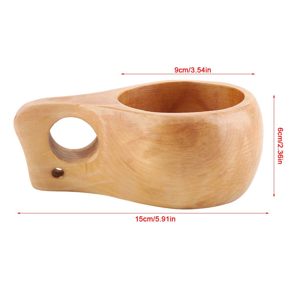 Деревянная кофейная чашка Портативная уличная деревянная кружка для питья с ручкой для бара, ресторана, кафе, отеля, для дома и путешествий