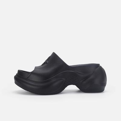 Шлепанцы на платформе с перекрестными цветами, женская уличная обувь, новые ЭВА шлепанцы с отверстиями, повседневные пляжные сандалии на танкетке для женщин