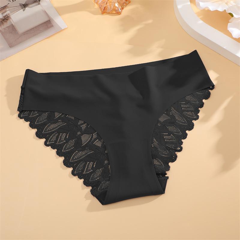 FINETOO Бесшовные трусики из ледяного шелка для женщин с узором в перспективе, бесшовное нижнее белье, удобные трусы