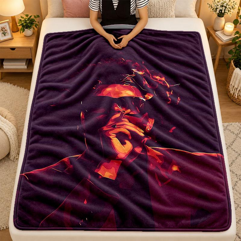 Flannel BlanketThe Weeknd Warm Soft Throw Blanket for Indoor Sofa Bed Living Room Use