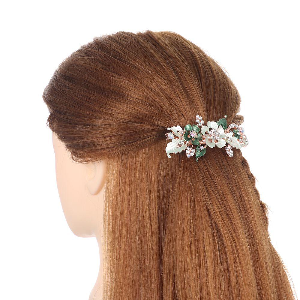 Women  Resin Tiara Crystal Hair Clip Headwear Accessories  Flower Barrettes  Cute Hairpin