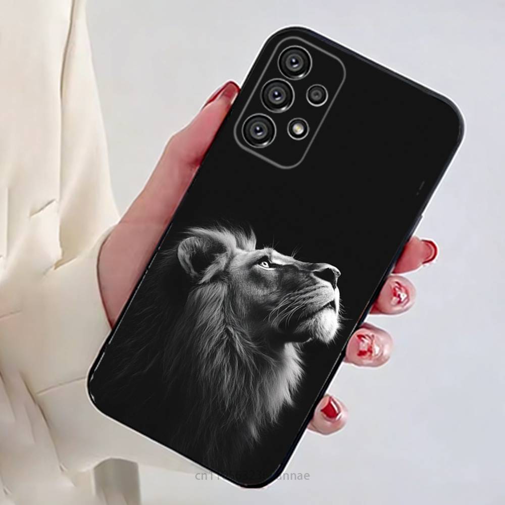 Чехол для телефона с рисунком льва для Samsung Galaxy A13, 21s, 22, 31, 32, 52, 53, 71, 80, A91, мягкий черный корпус