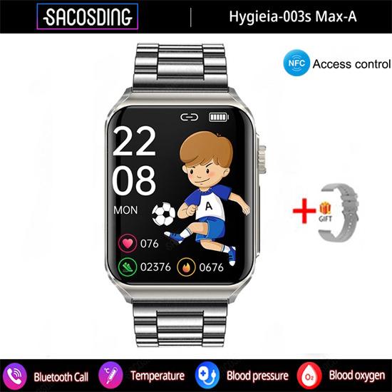 SACOSDING Hygieia-003s Max-A Bluetooth Call Смарт-часы 320*380 HD 1,85-дюймовый экран ЭКГ + ВСР + NFC Многофункциональные спортивные часы IP67 Водонепроницаемые умные часы